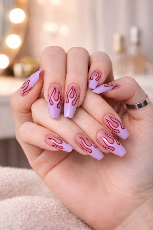 Uñas Postizas VanityGlow | Diseño Color Pastel | Press-On Reutilizables